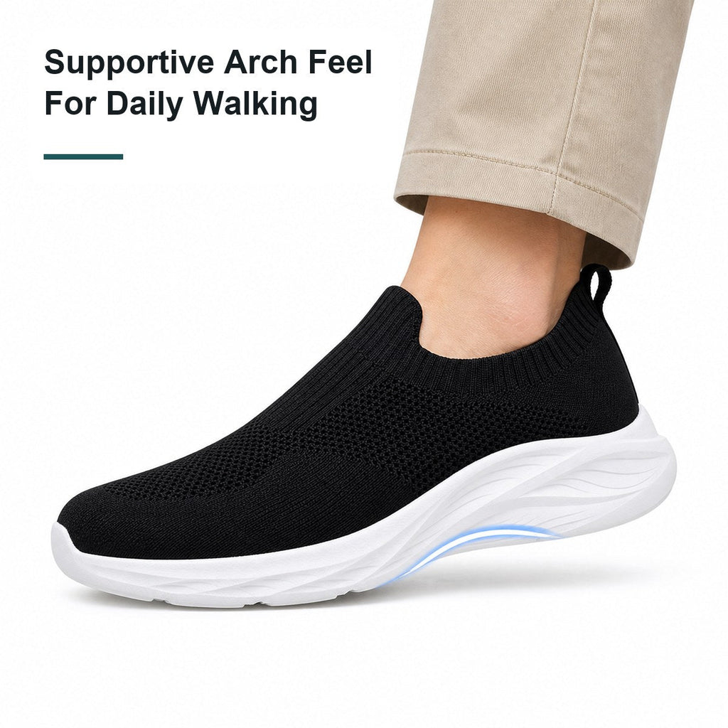 Chaussures de marche orthopédiques à enfiler pour homme, coupe large – sans lacets
