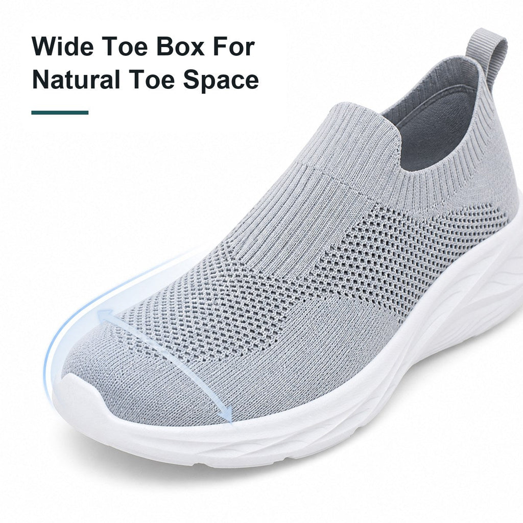 Chaussures de marche orthopédiques à enfiler pour homme, coupe large – sans lacets