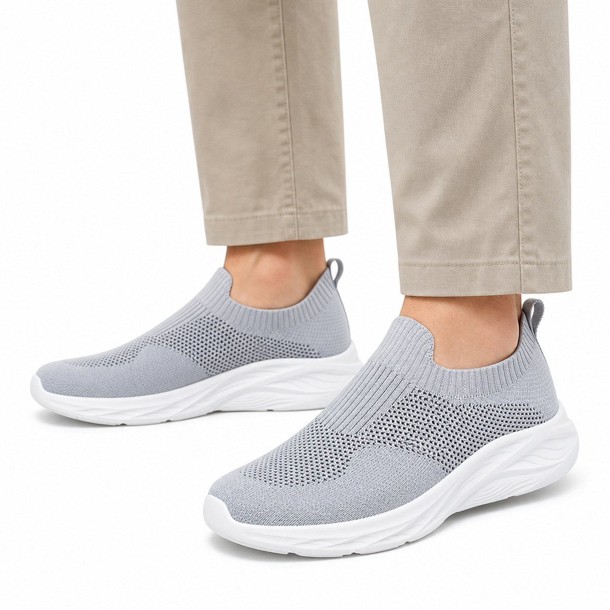 Chaussures de marche orthopédiques à enfiler pour homme, coupe large – sans lacets
