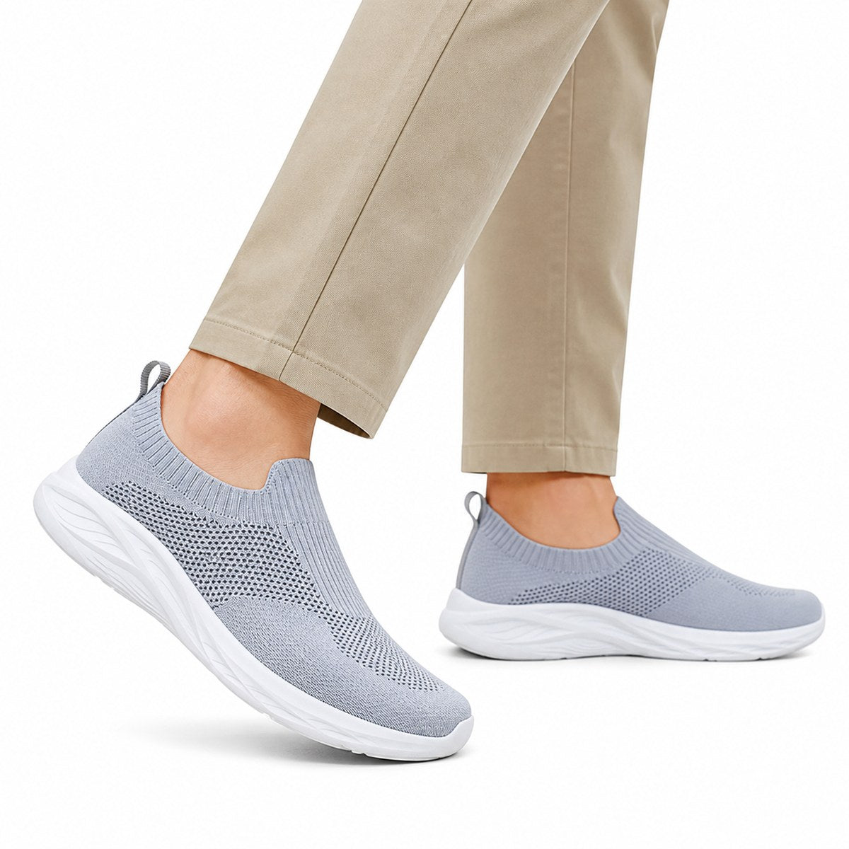 Chaussures de marche orthopédiques à enfiler pour homme, coupe large – sans lacets