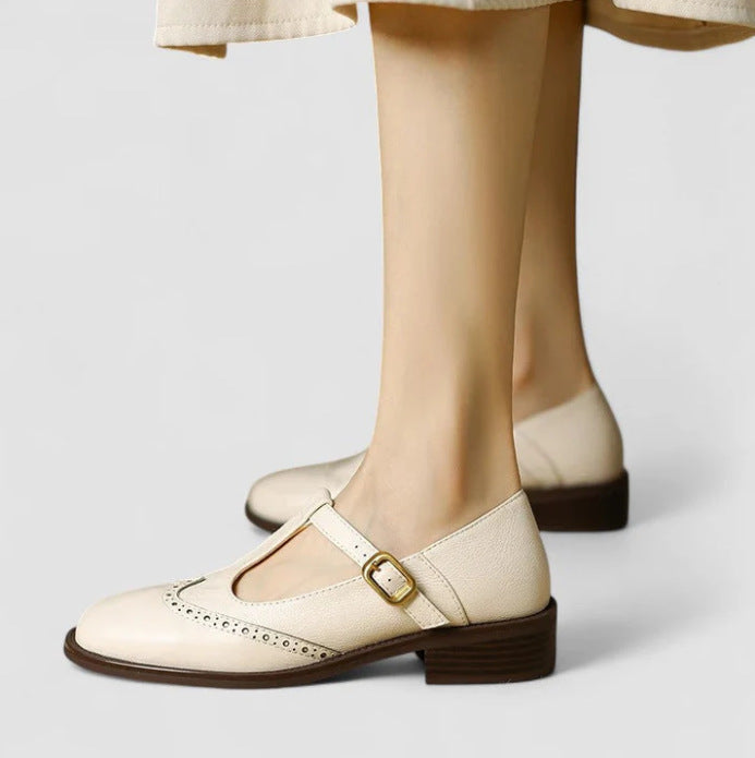 Babies Mary Jane vintage pour femme, aspect cuir souple – chaussures de marche