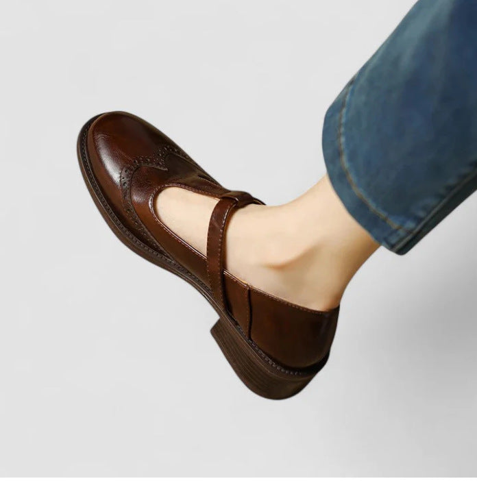 Babies Mary Jane vintage pour femme, aspect cuir souple – chaussures de marche