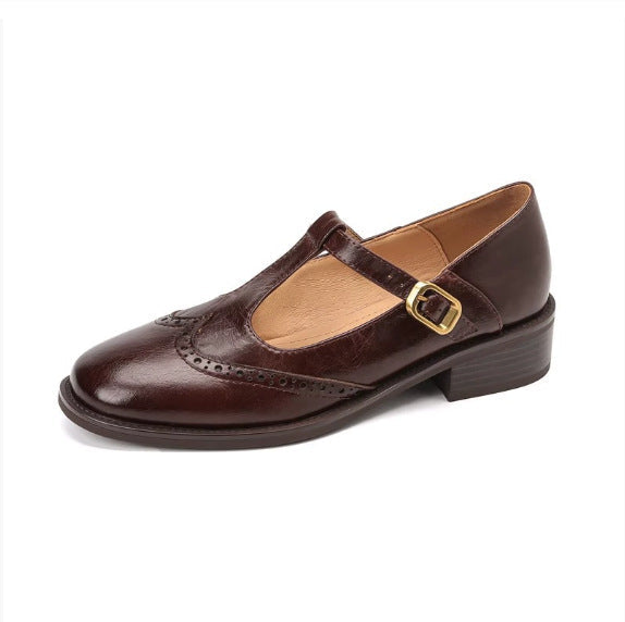 Babies Mary Jane vintage pour femme, aspect cuir souple – chaussures de marche