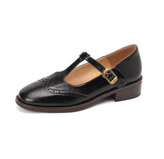 Babies Mary Jane vintage pour femme, aspect cuir souple – chaussures de marche