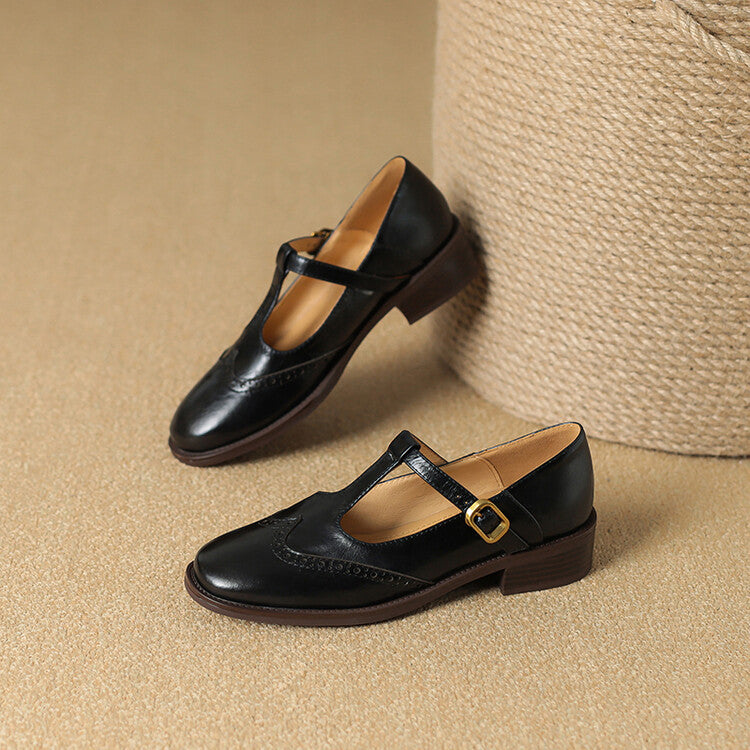 Babies Mary Jane vintage pour femme, aspect cuir souple – chaussures de marche