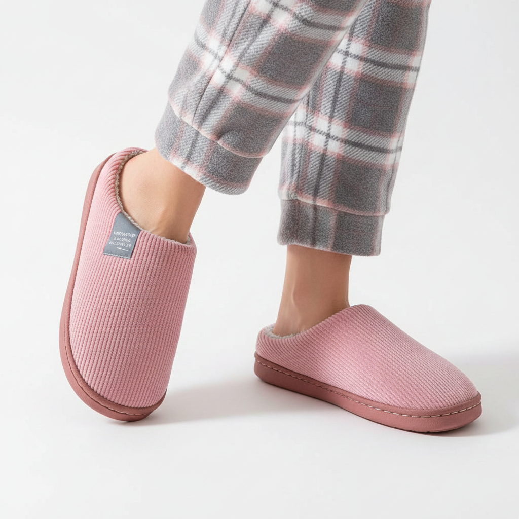 Chaussons orthopédiques en coton peluche – chauds et antidérapants