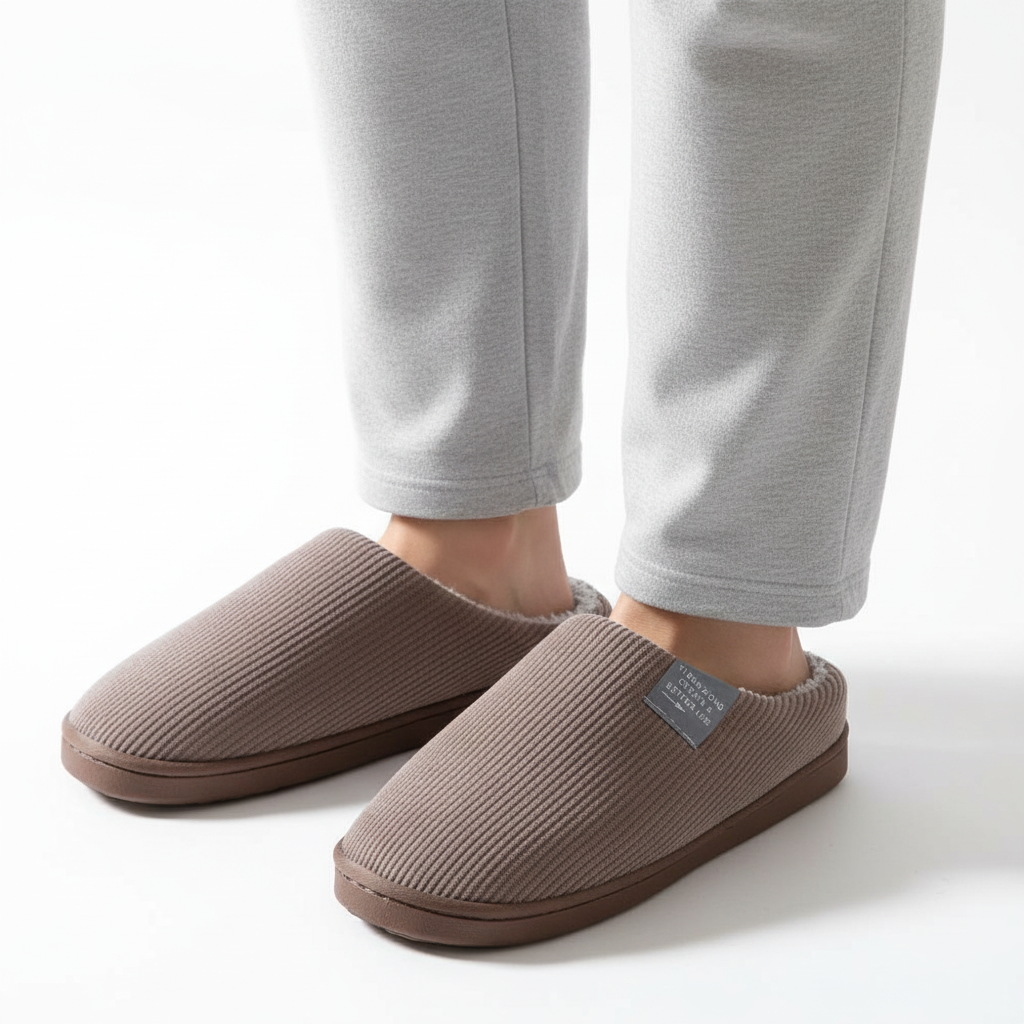 Chaussons orthopédiques en coton peluche – chauds et antidérapants