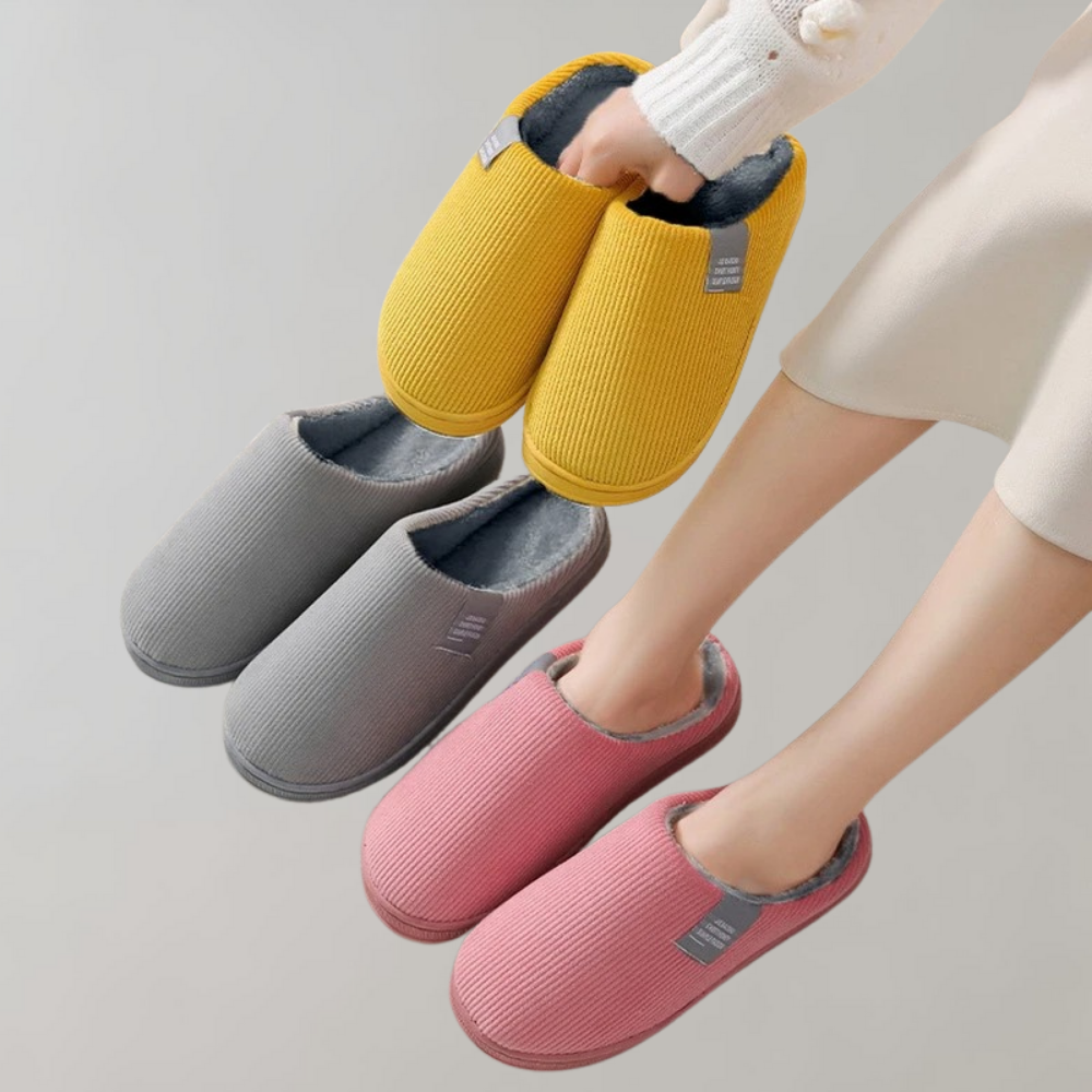 Chaussons orthopédiques en coton peluche – chauds et antidérapants