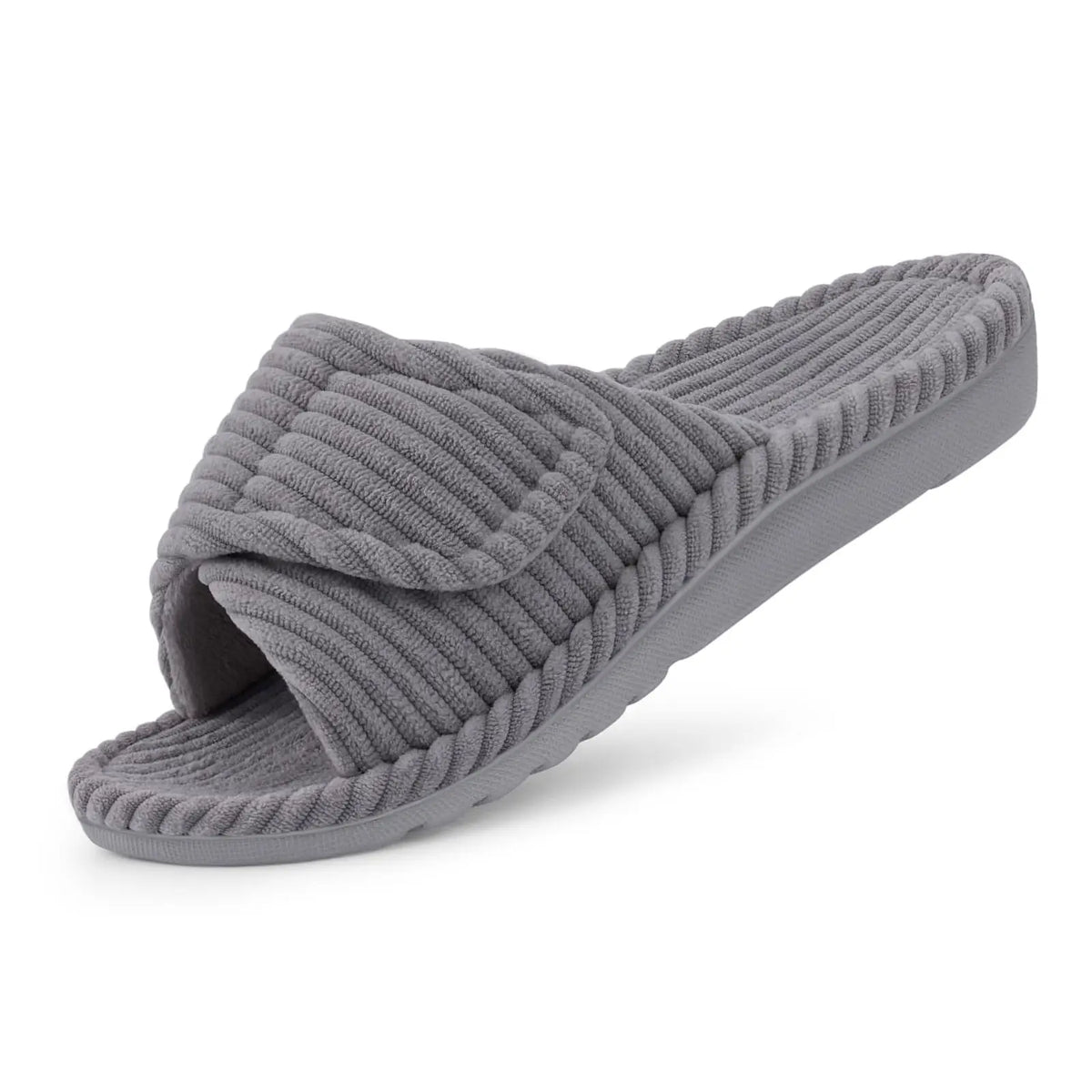 Chaussons orthopédiques en velours côtelé – doublure peluche chaude, usage intérieur