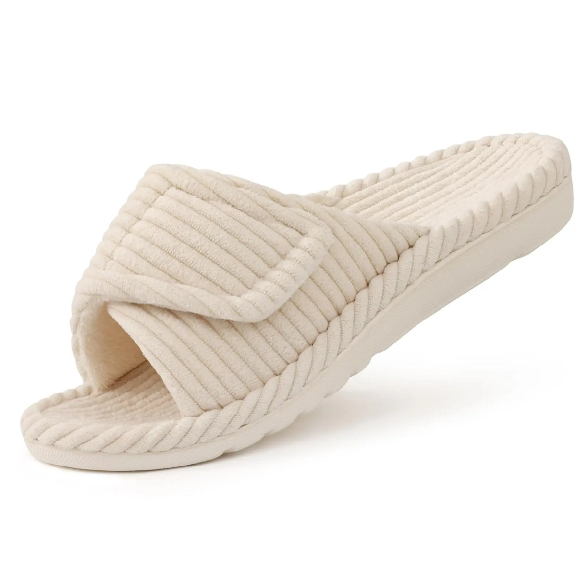Chaussons orthopédiques en velours côtelé – doublure peluche chaude, usage intérieur