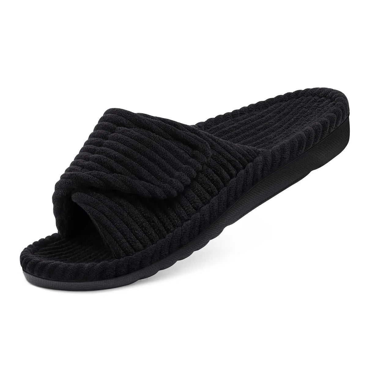 Chaussons orthopédiques en velours côtelé – doublure peluche chaude, usage intérieur