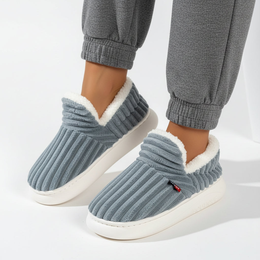 Chaussons orthopédiques d'hiver en peluche chaude