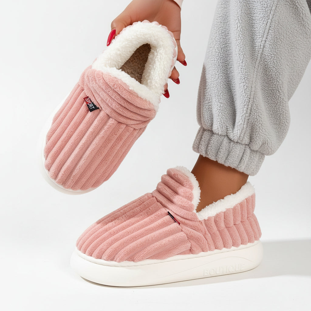 Chaussons orthopédiques d'hiver en peluche chaude