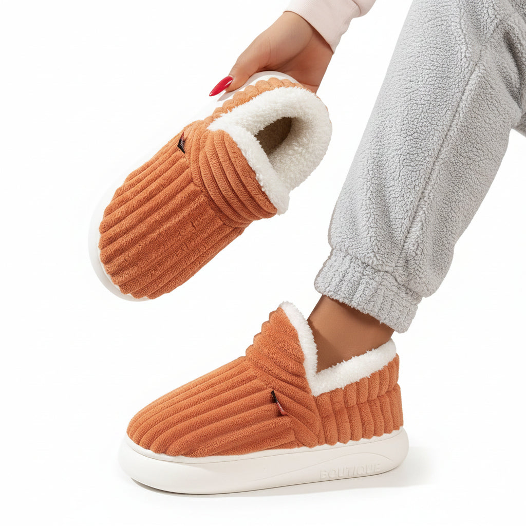 Chaussons orthopédiques d'hiver en peluche chaude