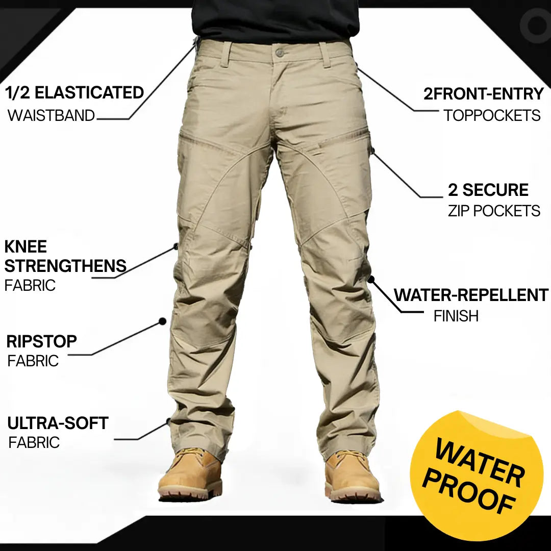 Pantalon cargo tactique déperlant pour homme – pantalon d'extérieur extensible